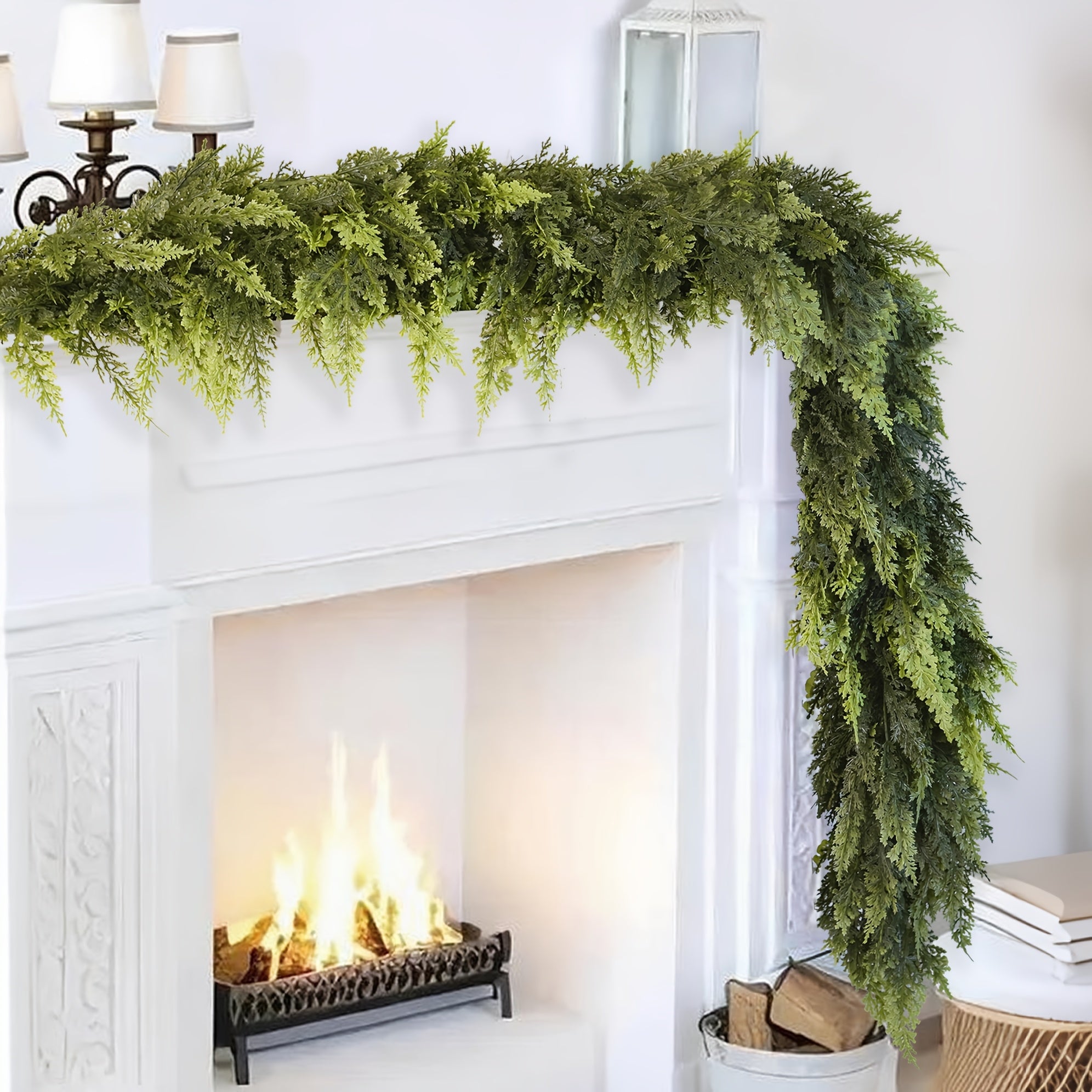 Christmas Decoration Green Garland Artificial Evergreen Hanging Decor