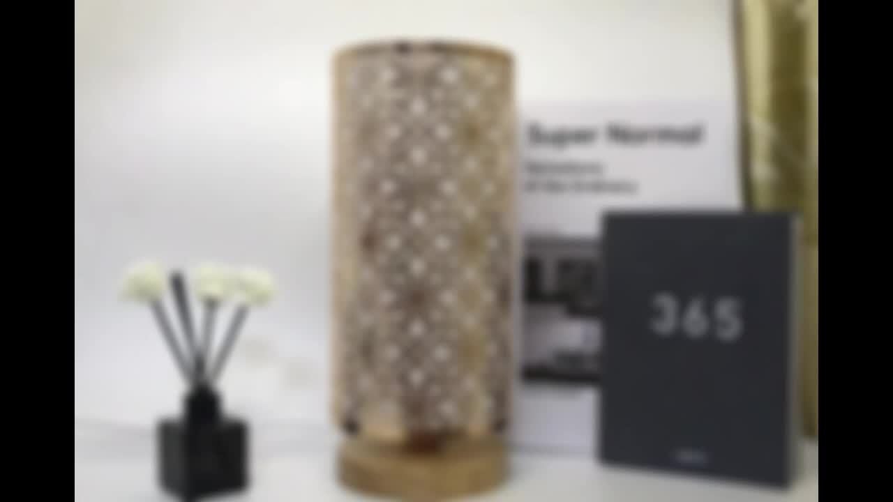 LumiPattern - Modern USB-Powered Table Lamp, Adjustable Brightness, Metal Frame and Plasticized Shade