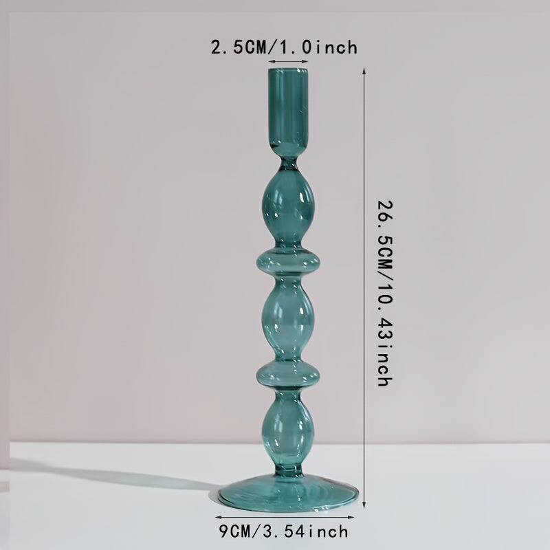 1pc Set di Candelieri in Vetro Creativi e Minimalisti - Vaso in Vetro Laccato per Decorazione da Tavolo per Soggiorno, Tavola da Pranzo e Cena Romantica