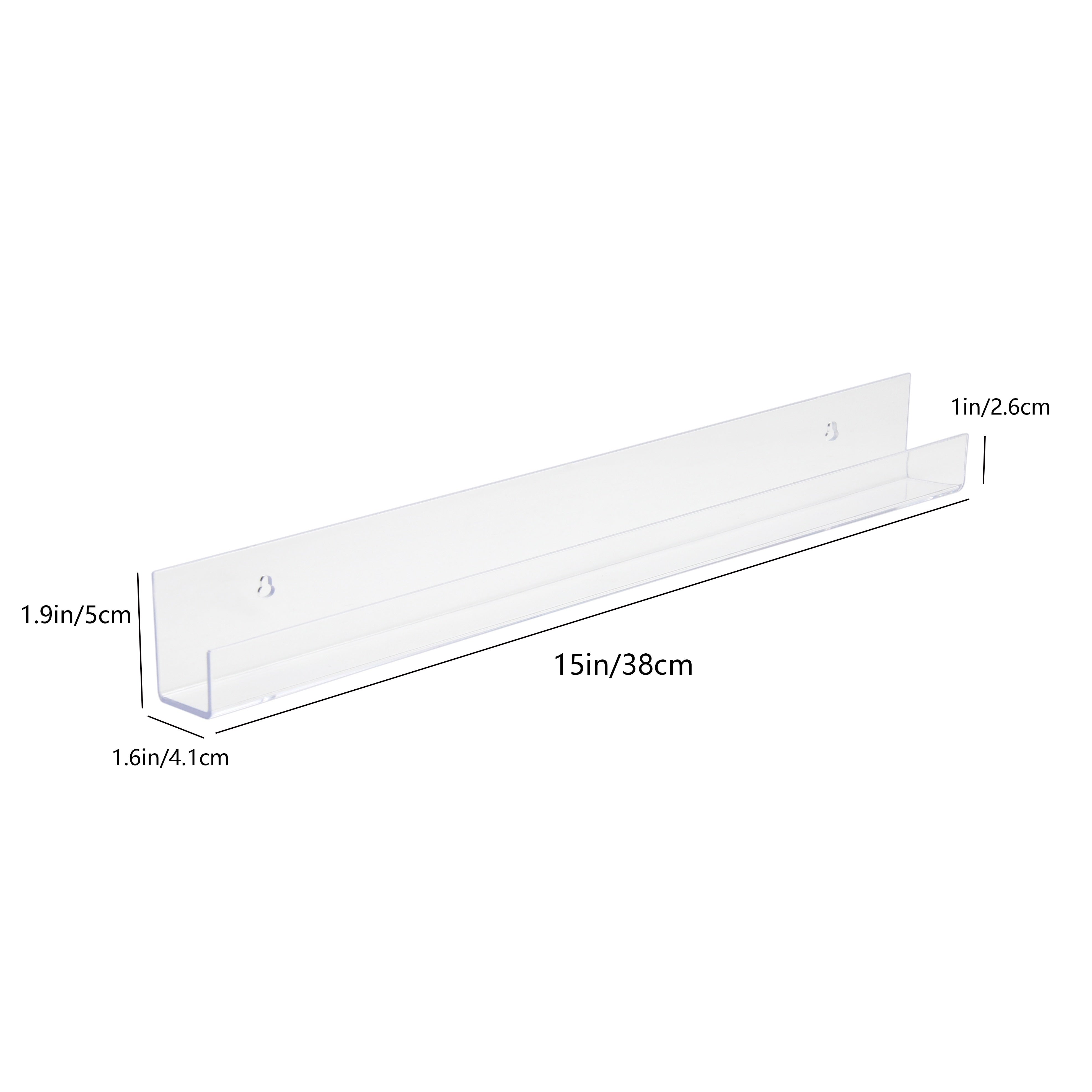 AcrylicClear - Floating Transparent Storage Shelves for Bedroom, Living Room & Bathroom