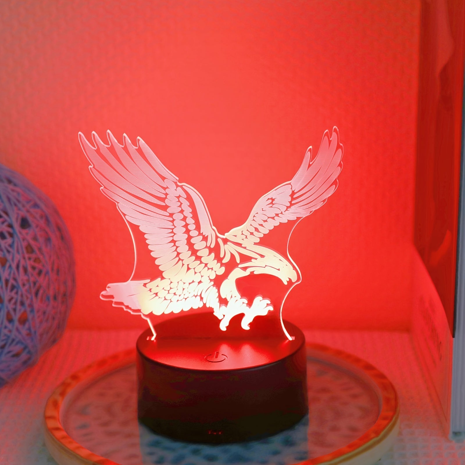 EagleLight - Candeeiro Noturno LED 3D com Controlo por Toque, Candeeiro de Mesa USB com 7 Cores