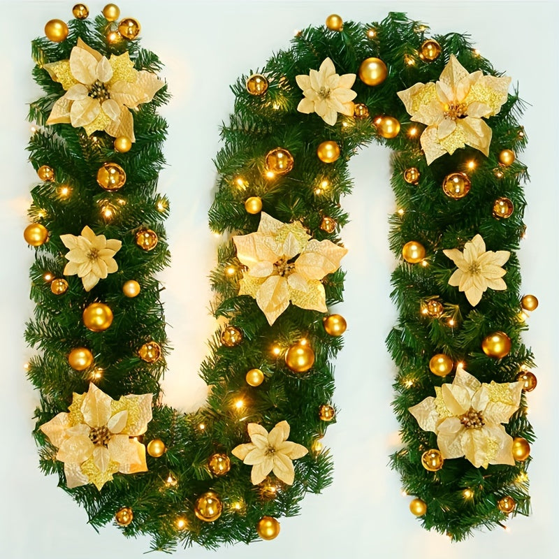 Festoon Light - 1.2m Christmas Garland with Lighting, Battery Operated