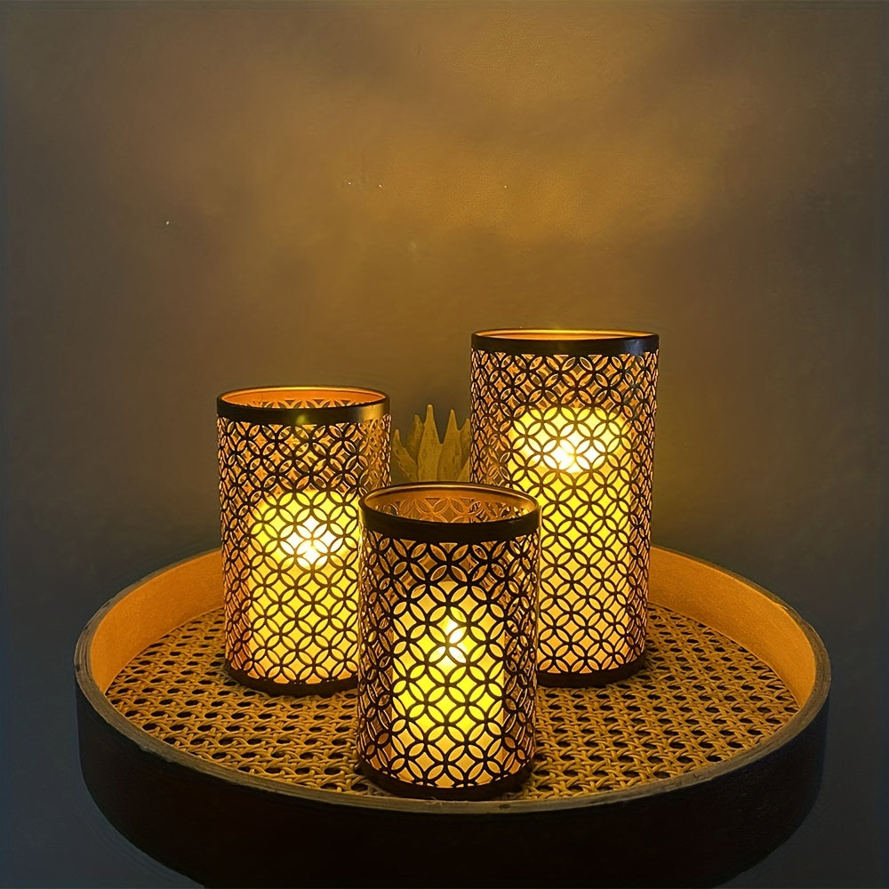 3-piece Set Nordic Iron Candle Holders - Stylish Home Decoration