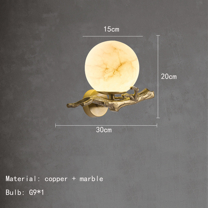 MarmerGlow - Wall lamp with copper accents
