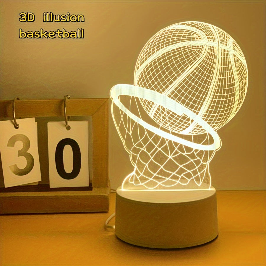 Illusion Lamp - 3D Basketball USB Table Lamp with LED Decorative Lighting