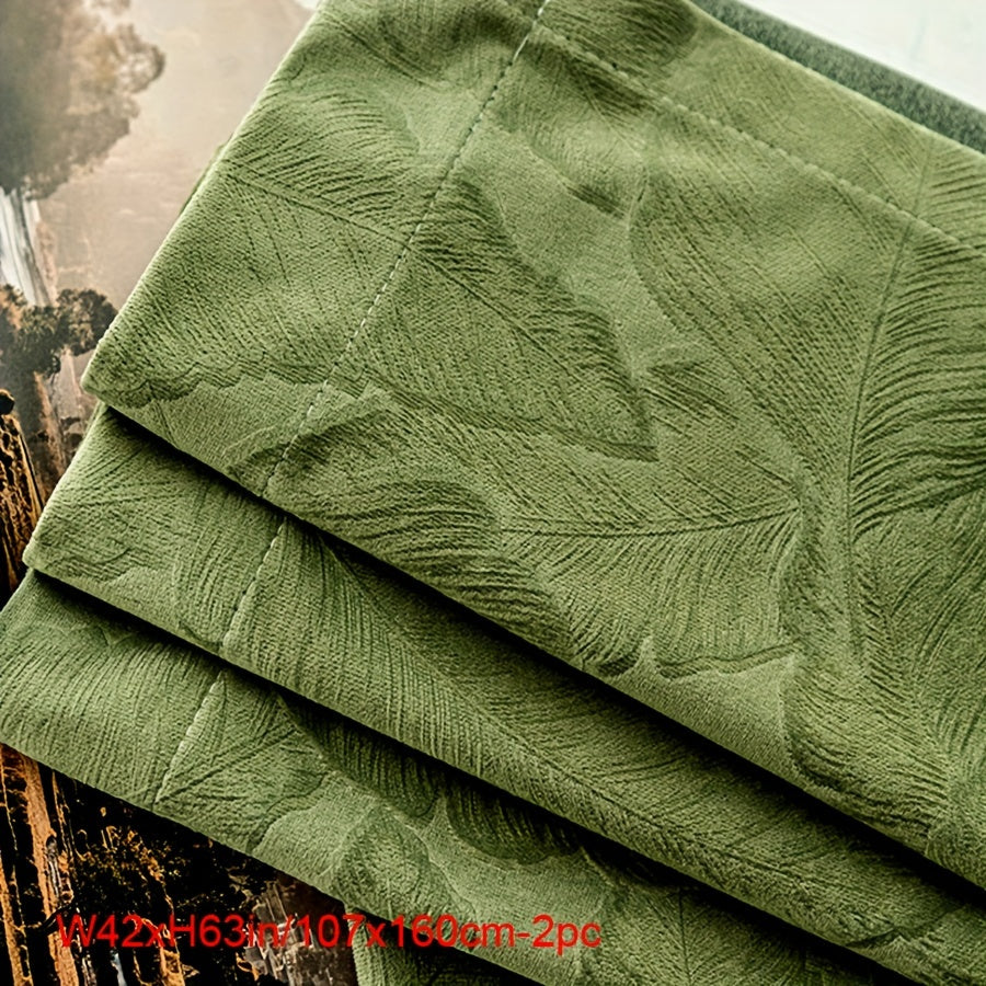 Cortinados de Veludo Jacquard Estilo Glam Aifish - Conjunto de 2 com 90% de Escurecimento e Isolamento Térmico