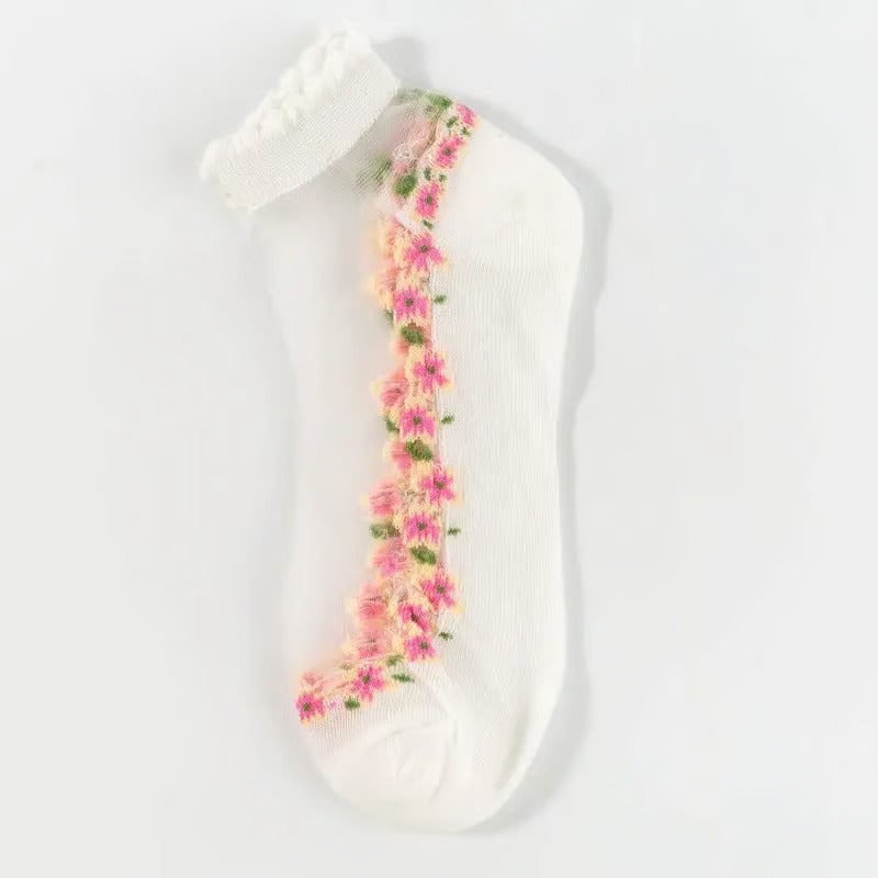 Calzini Eleganti Calzini In Pizzo Dettagli Fiori - Image 15