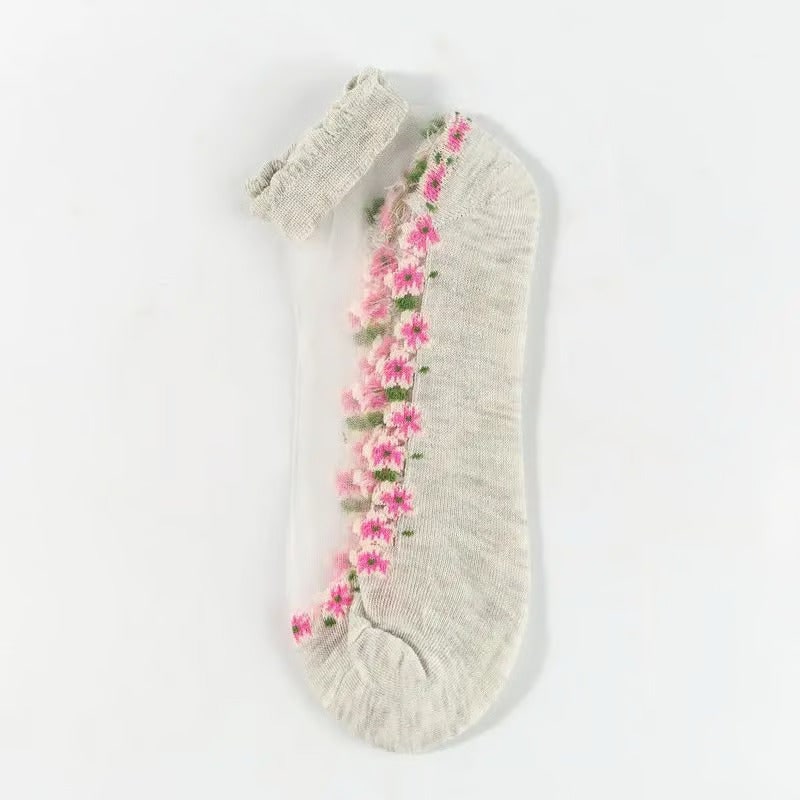 Calzini Eleganti Calzini In Pizzo Dettagli Fiori - Image 16
