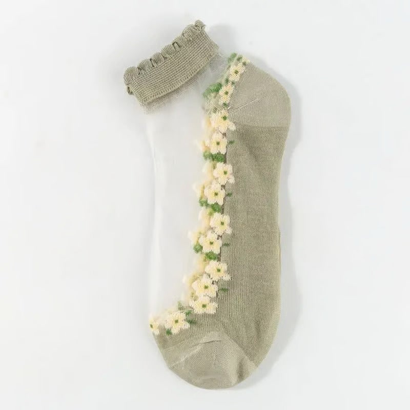 Calzini Eleganti Calzini In Pizzo Dettagli Fiori - Image 17