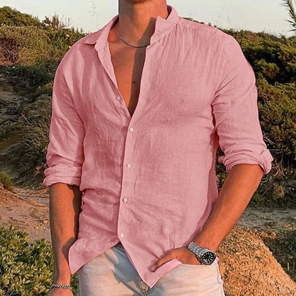 Camicia Lino Maniche Lunghe Vestibilità Casual - Image 2