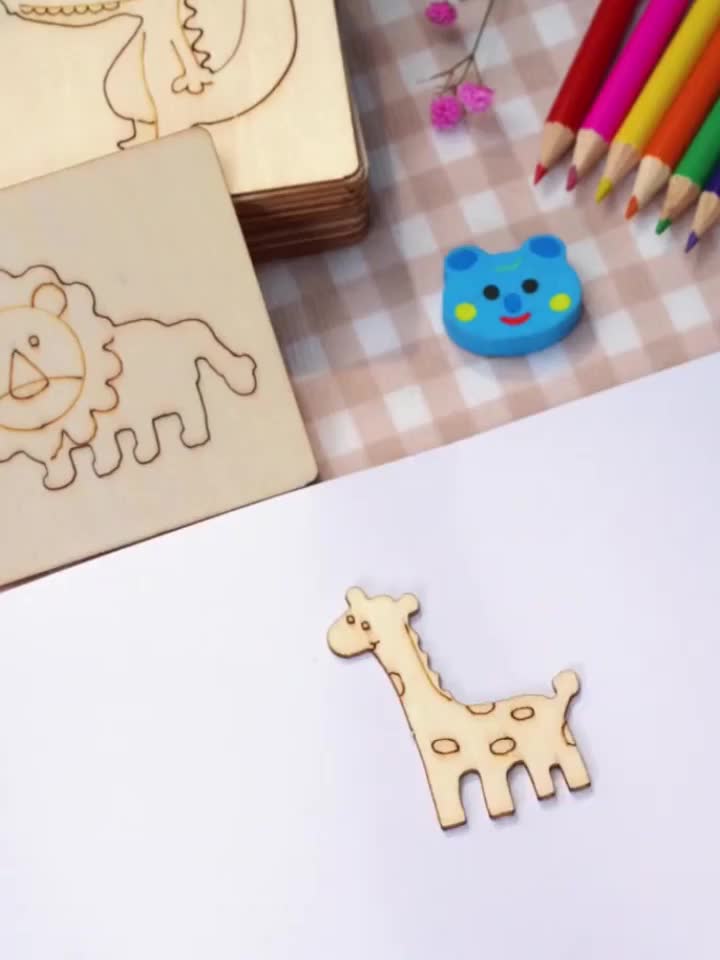 20-piece Montessori Drawing Toy Set - Wooden DIY Painting Stencils Educational Learning Toy