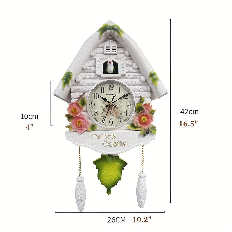 Nordic Koekoeksklok met Vogelhuisje - Dag- en Uuralarm, Pendelklok voor Woonkamer en Kantoor Decoratie
