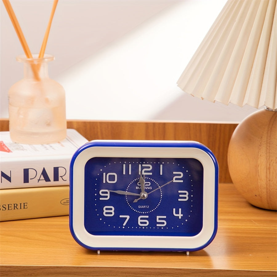 TimeCharm - Classic Rectangular Alarm Clock with Candy-Colored Design