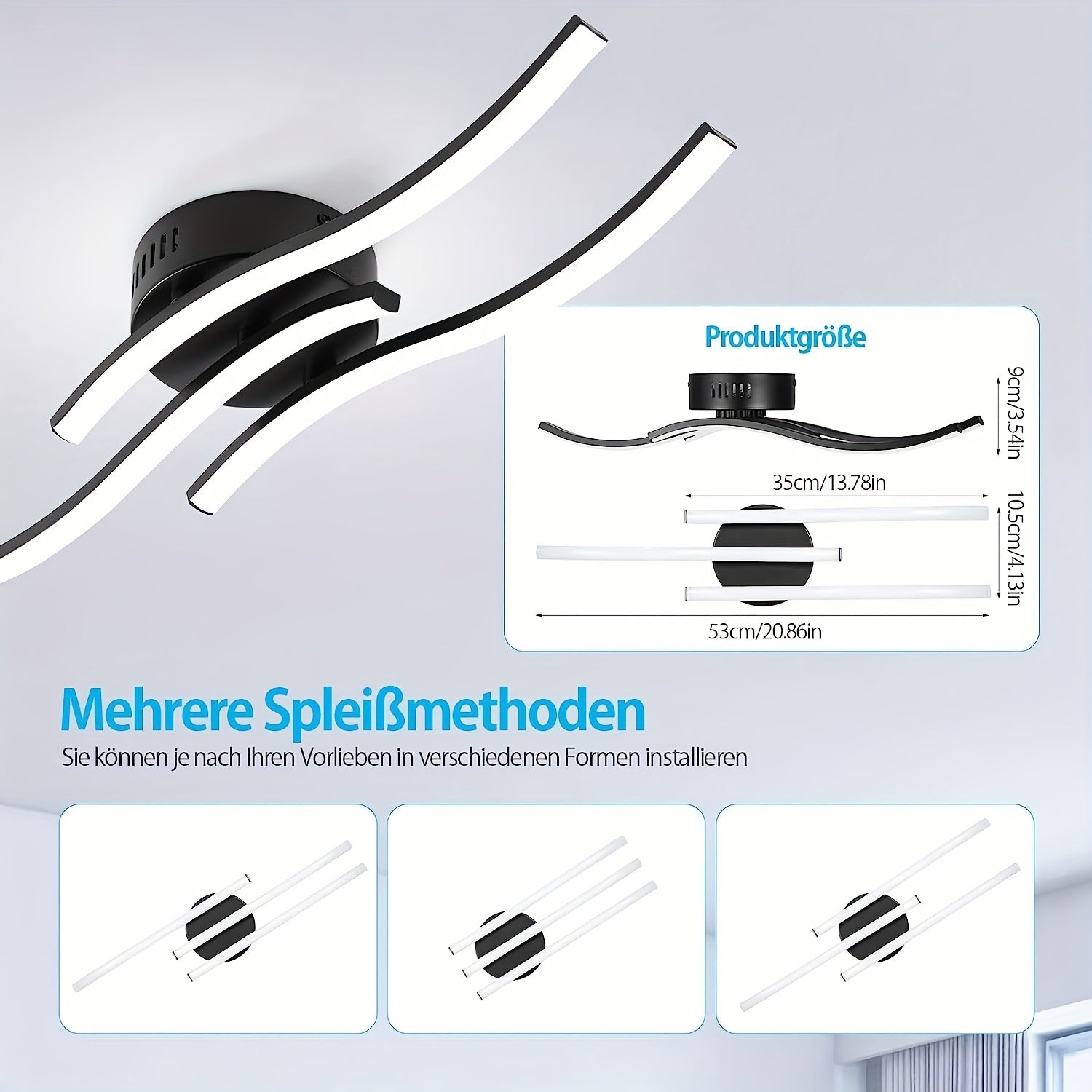LumaCurve - Dimmable LED Ceiling Lamp with Elegant Curve Design