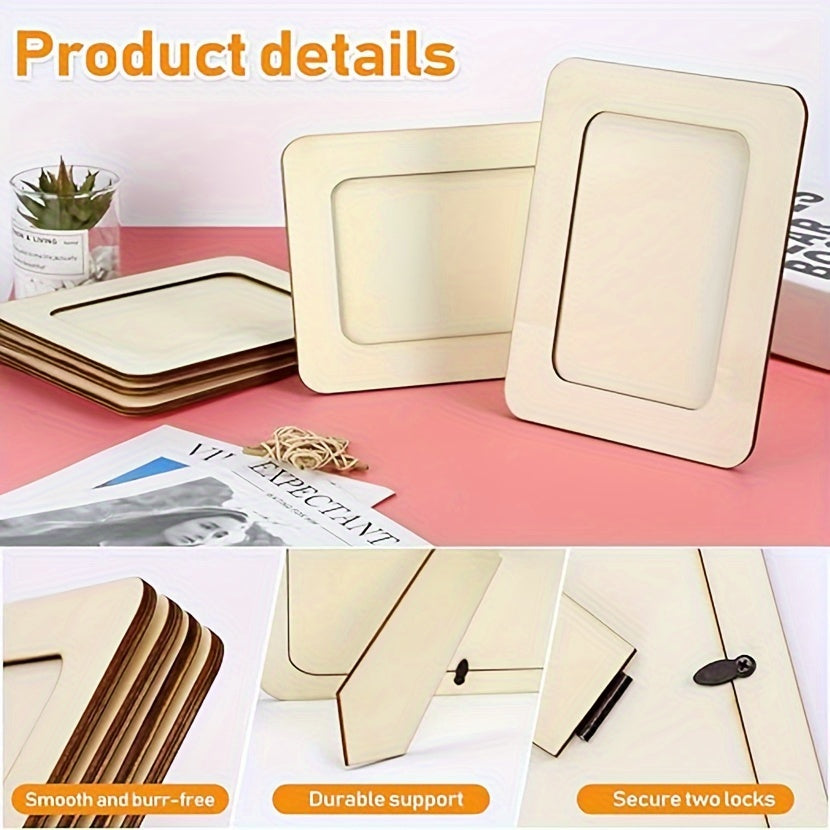 10 pezzi Cornice Fotografica - Cornici Fatte a Mano in Legno DIY 15,24 cm - Per Soggiorno, Ufficio, Regalo di San Valentino, Capodanno e Pasqua