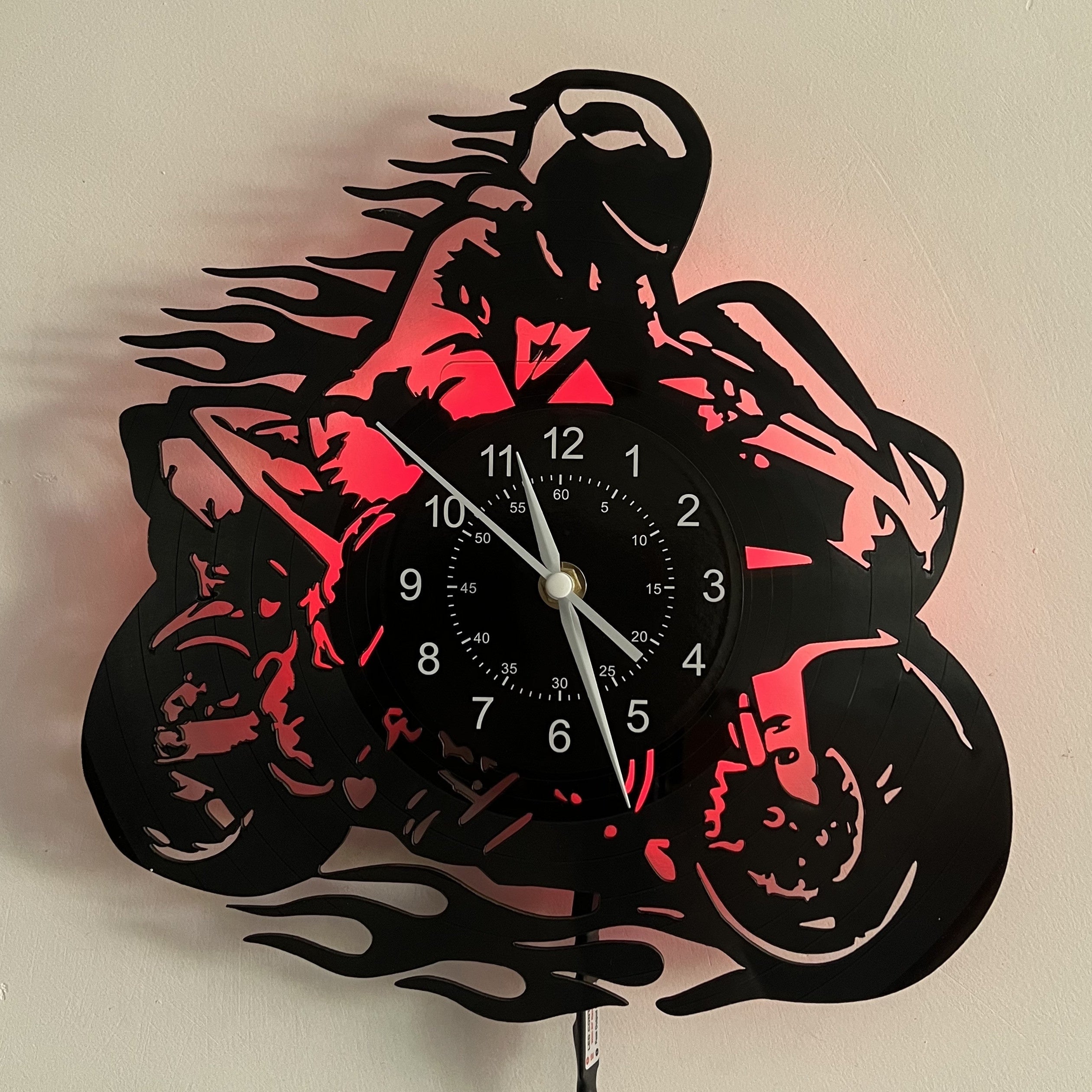 Vinyl Record Wandklok - Motor Thema, Stil, Voor Woonkamer en Kantoor Decoratie