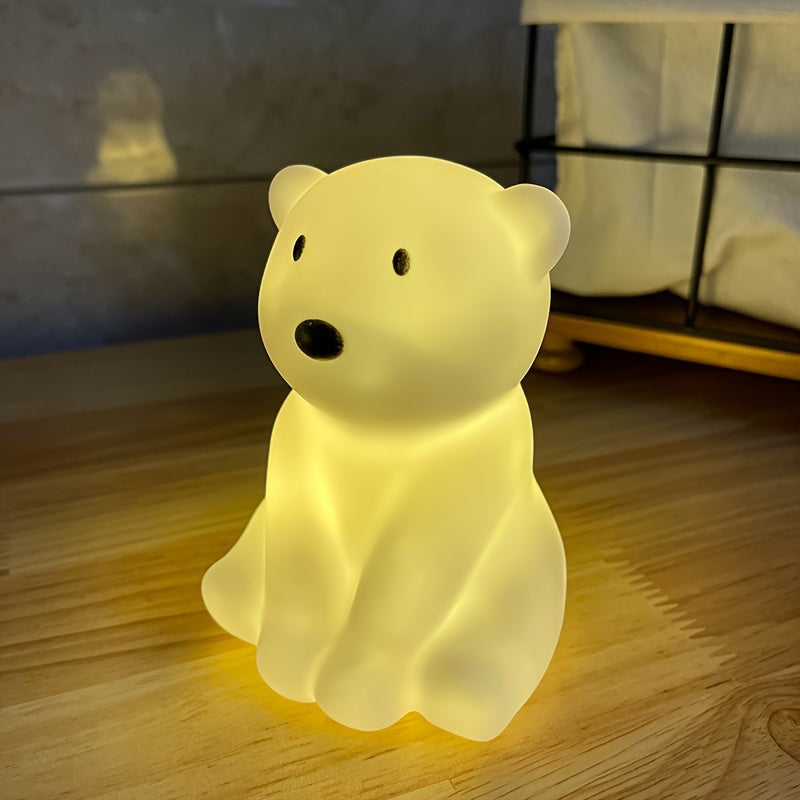 PolarGlow - Candeeiro Noturno de Urso Polar Desenhado com Iluminação LED Ascendente