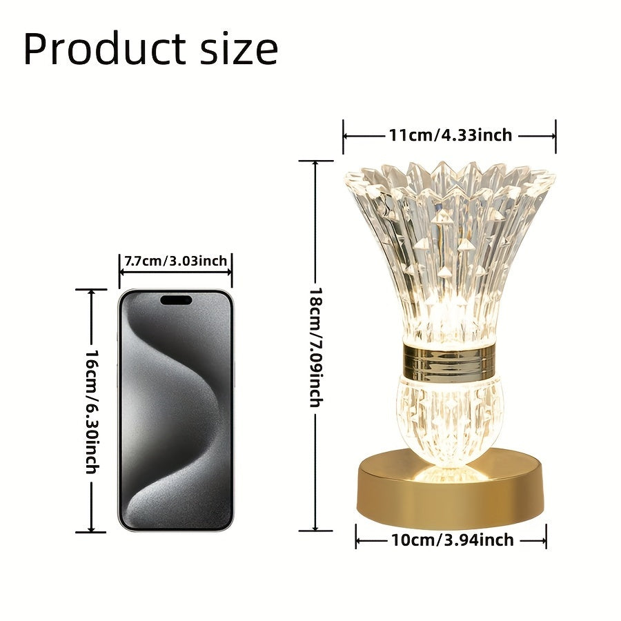 VaseLicht - Candeeiro de Mesa de Cristal LED com Luz Ambiente Regulável
