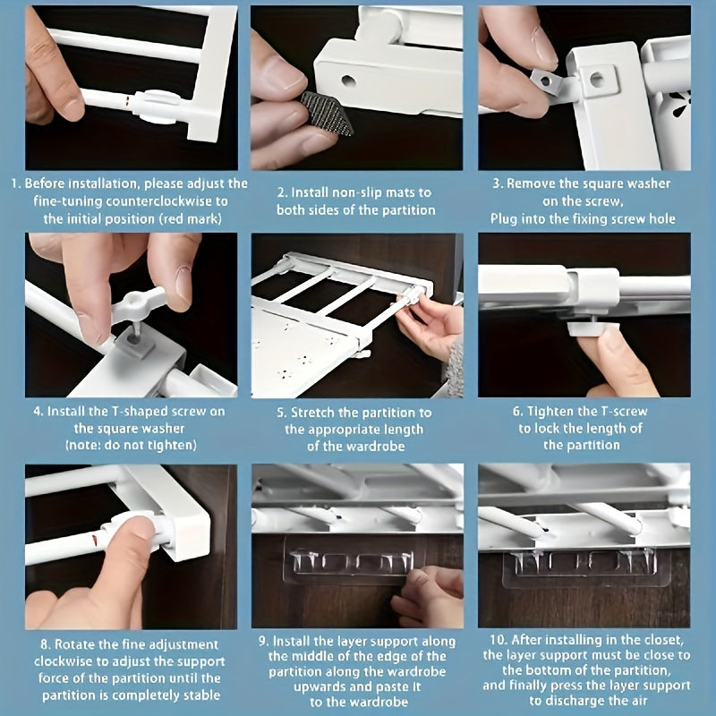 FlexRack - Adjustable Wall-Mounted Storage Rack with Retractable Technology