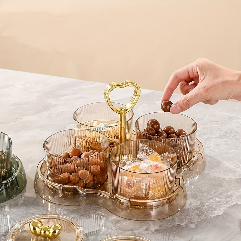 AcrylicServe Set - 4-piece Acrylic Nut & Candy Bowl Set with Lid