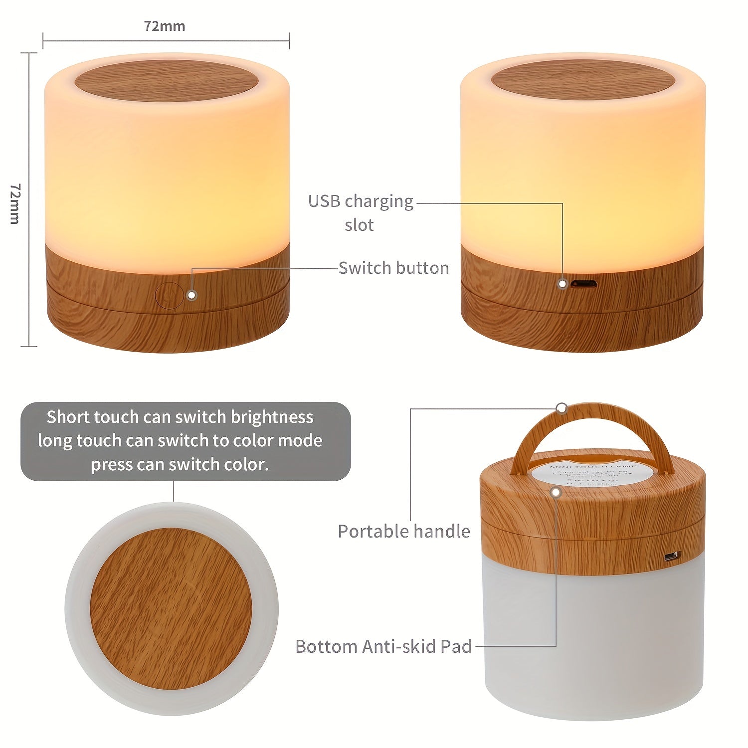 LightAura - Lampada da tavolo RGB con controllo touch e telecomando
