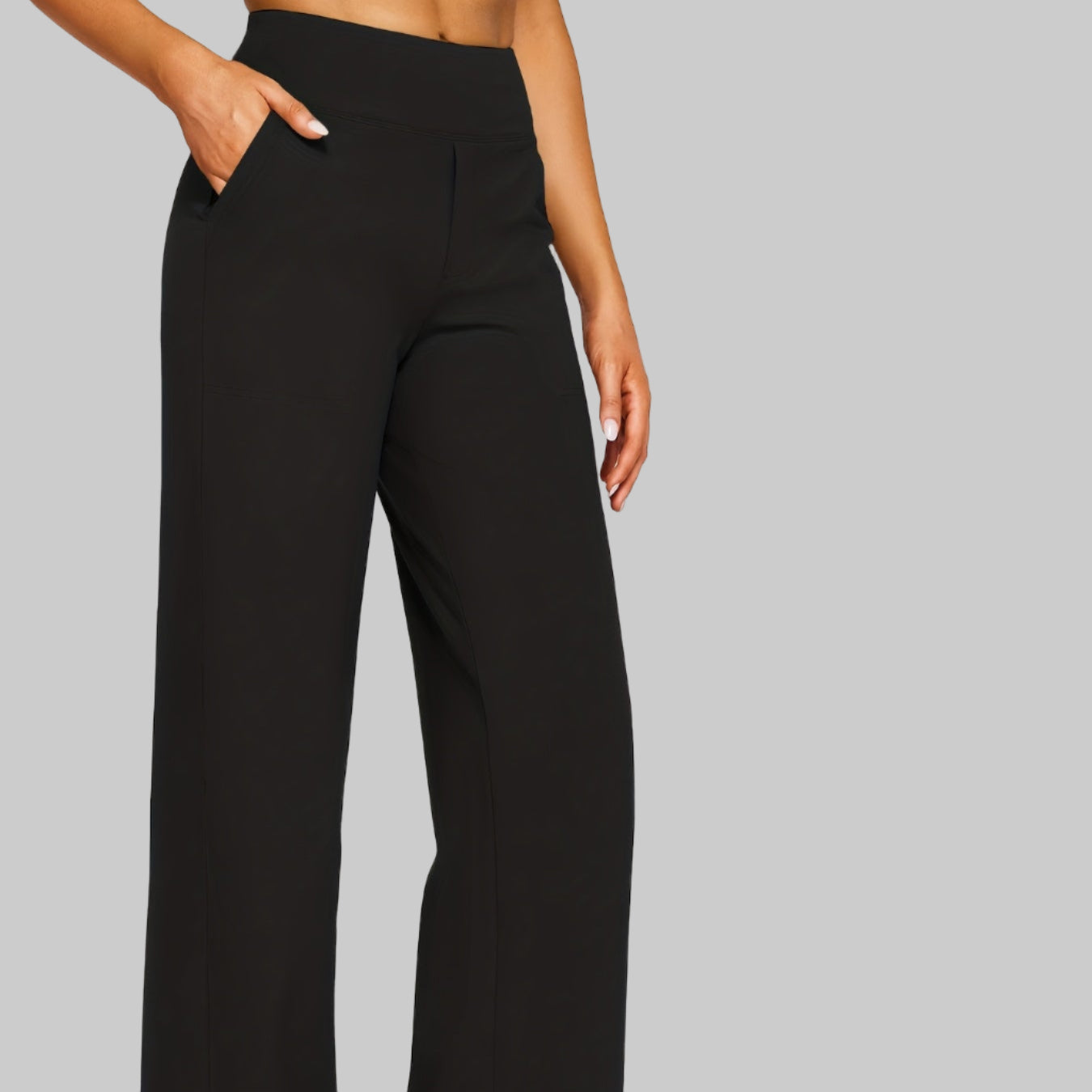 Women's Pants Wide Leg Elegant Stretch Nylon Long Trousers