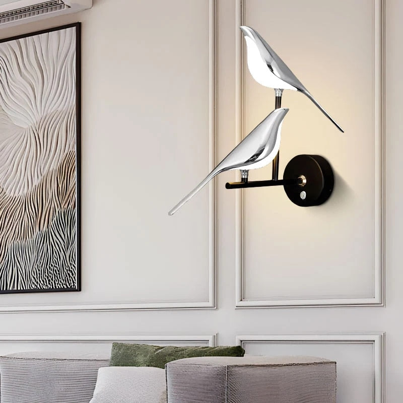 WingSpan - Candeeiro de Parede Vogel giratório 360° – Iluminação Elegante e Divertida para Casa