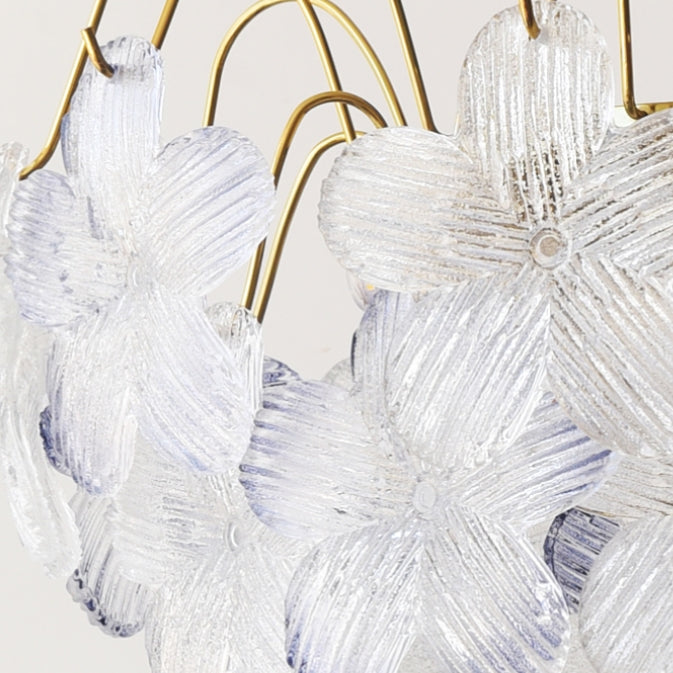 Lampadario classico a forma di fiore con vetro colorato per il soggiorno