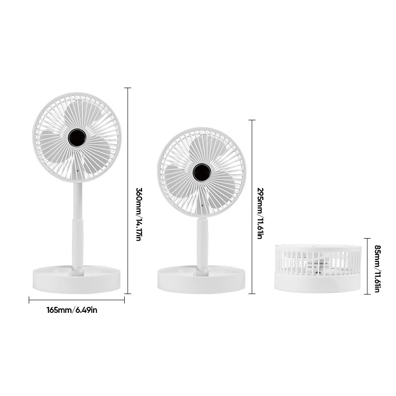 Ventilatore da tavolo telescopico pieghevole ricaricabile