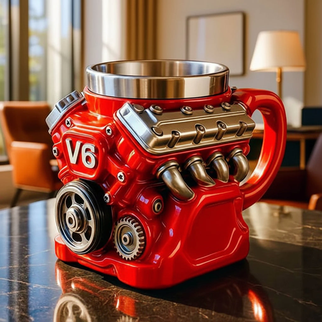 Coffee Mug Motorcycle Design Stainless Steel Industrial Gift Cup