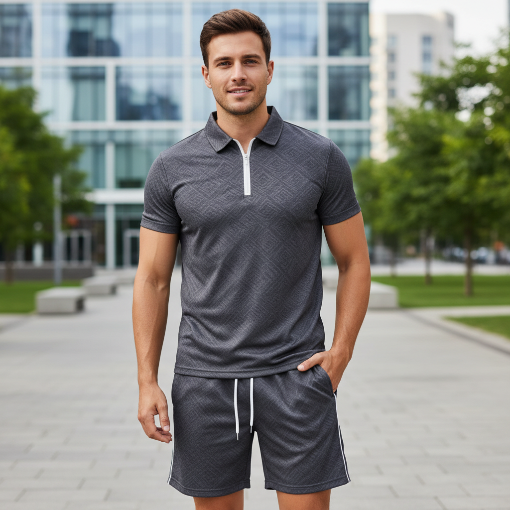 Completo Estivo Sportivo Casual Pantaloni Polo - Image 3