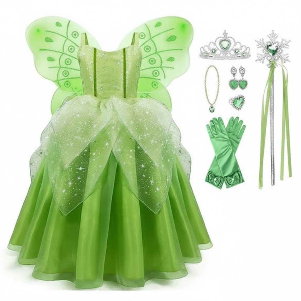 Costume Di Halloween Abito Fata Gonna Tulle Ali - Image 5