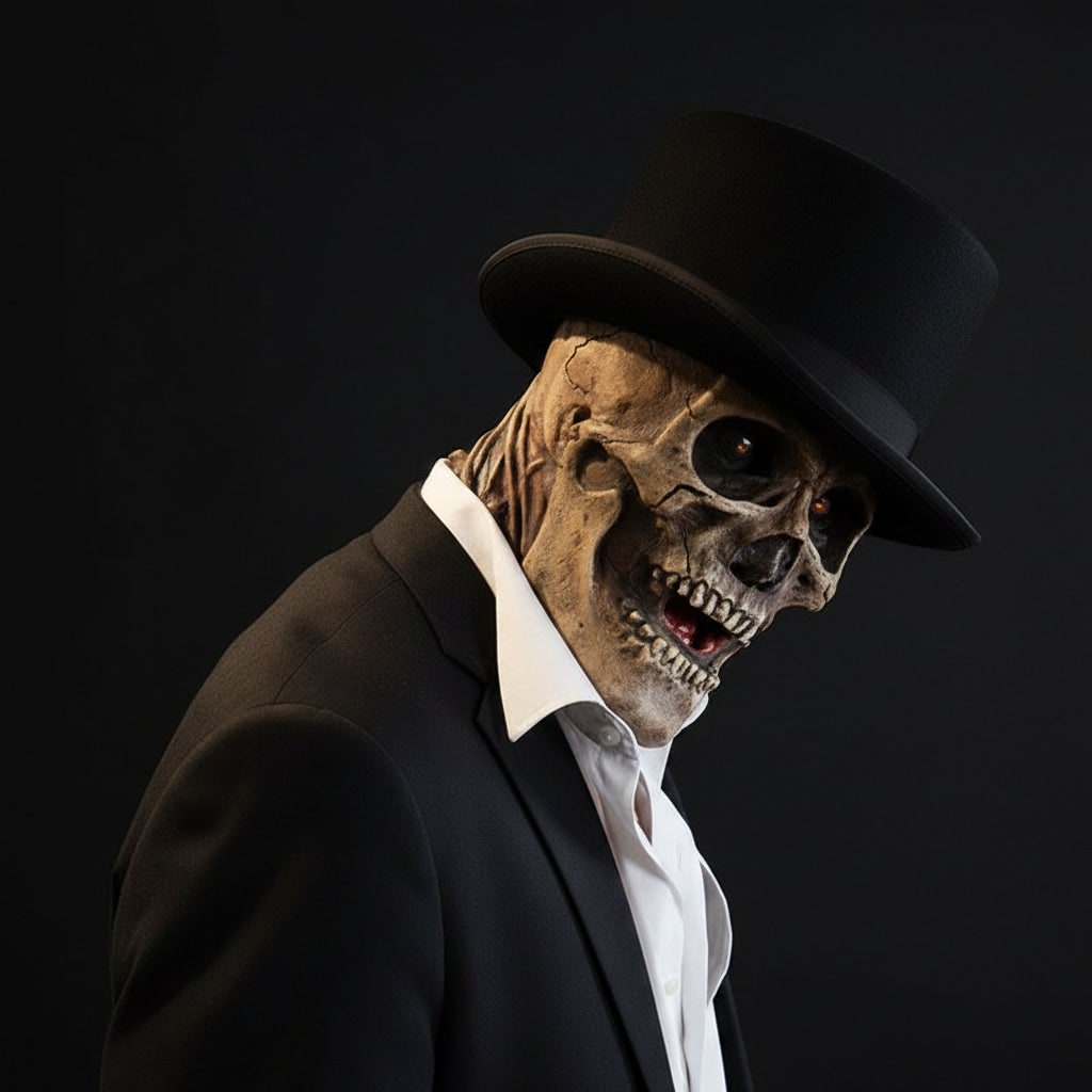 Costume Di Halloween Completo Scheletro Look Formale - Image 5