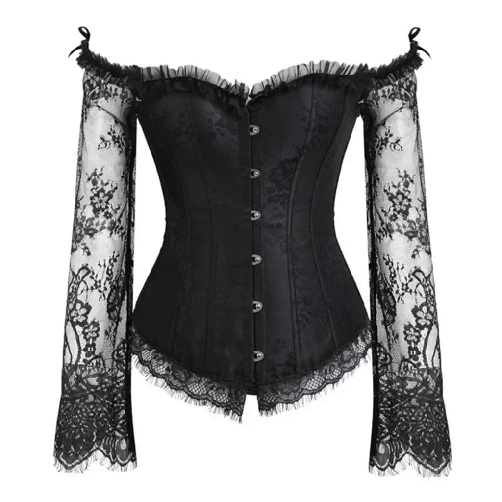 Costume Di Halloween Corsetto Vittoriano Spalle Scoperte Pizzo - Image 3