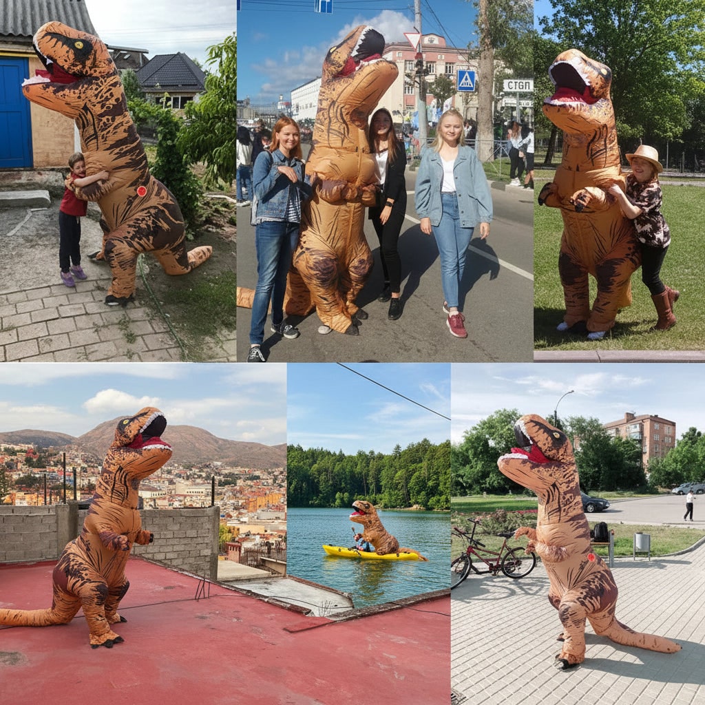 Costume Di Halloween Gonfiabile T Rex Taglia Unica - Image 2