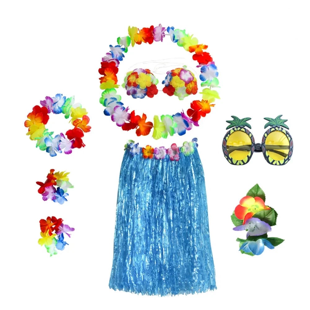 Costume Di Halloween Set Accessori Gonna Hula Tema Luau - Image 2