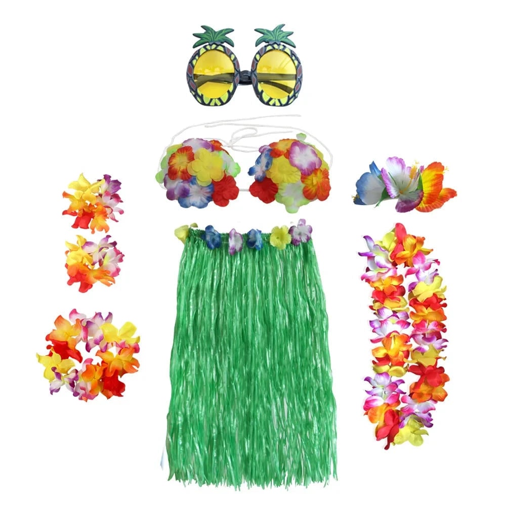 Costume Di Halloween Set Accessori Gonna Hula Tema Luau - Image 4