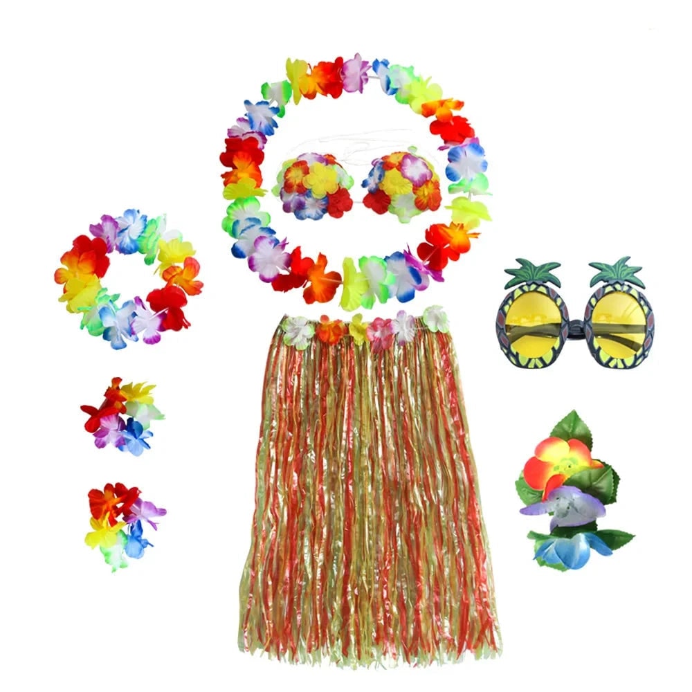 Costume Di Halloween Set Accessori Gonna Hula Tema Luau - Image 5