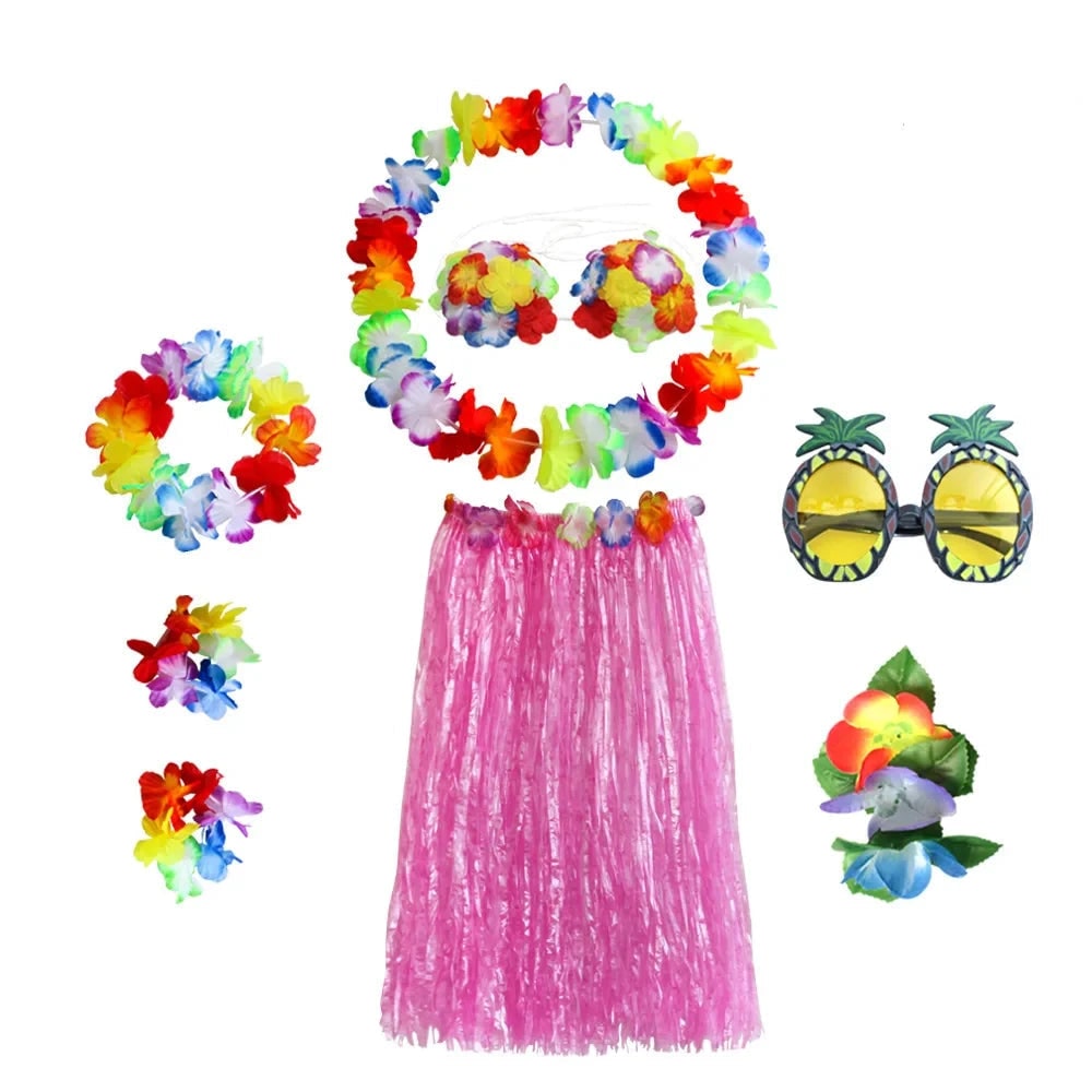 Costume Di Halloween Set Accessori Gonna Hula Tema Luau - Image 8