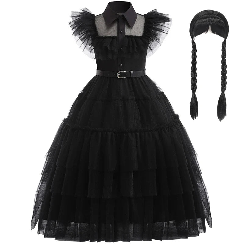 Costume Halloween Bambina Vestito Gotico Festa - Image 4
