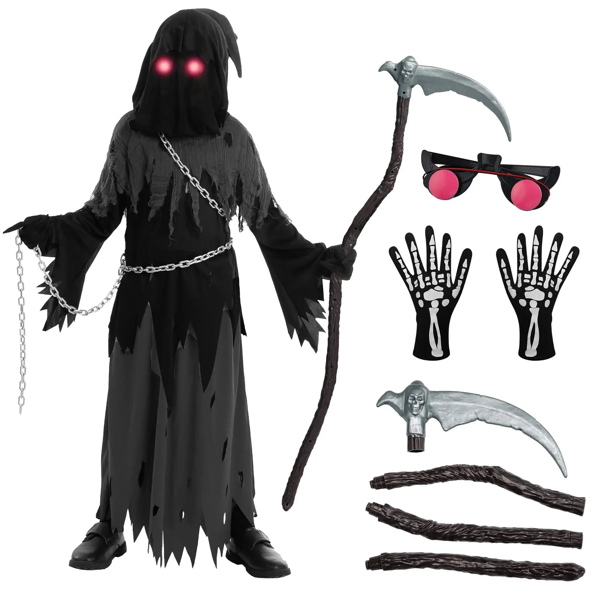 Costume Halloween Bambino Mantello Horror Falce - Image 1
