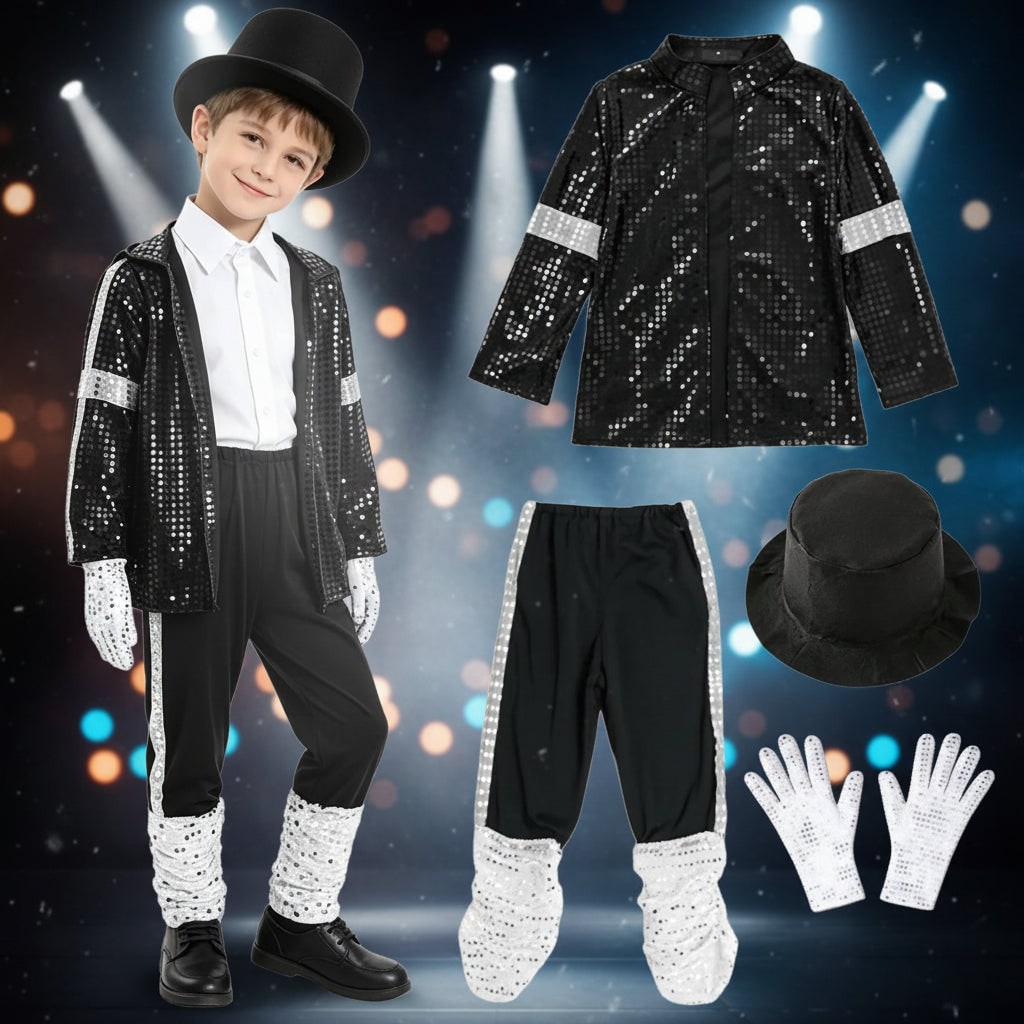 Costume Halloween Giacca Paillettes Pantaloni Festa Divertente - Image 1