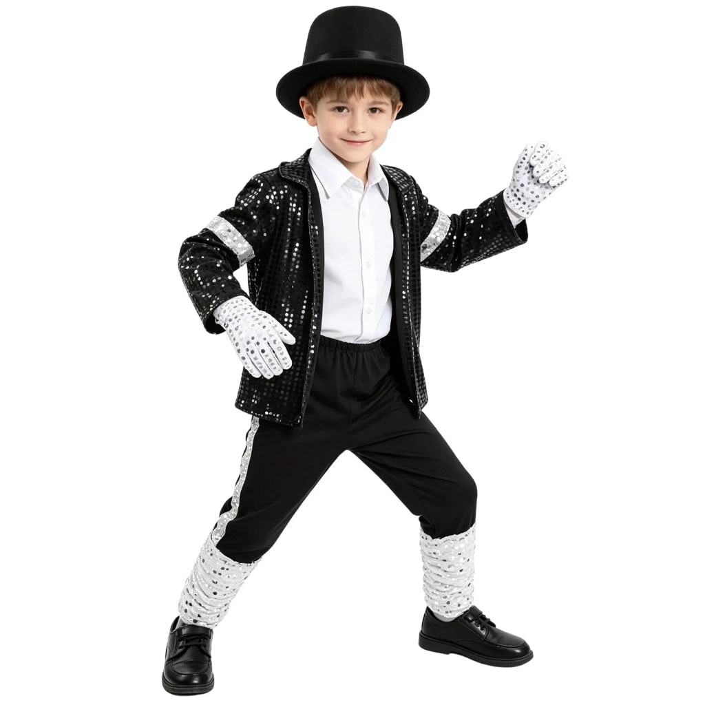 Costume Halloween Giacca Paillettes Pantaloni Festa Divertente - Image 3