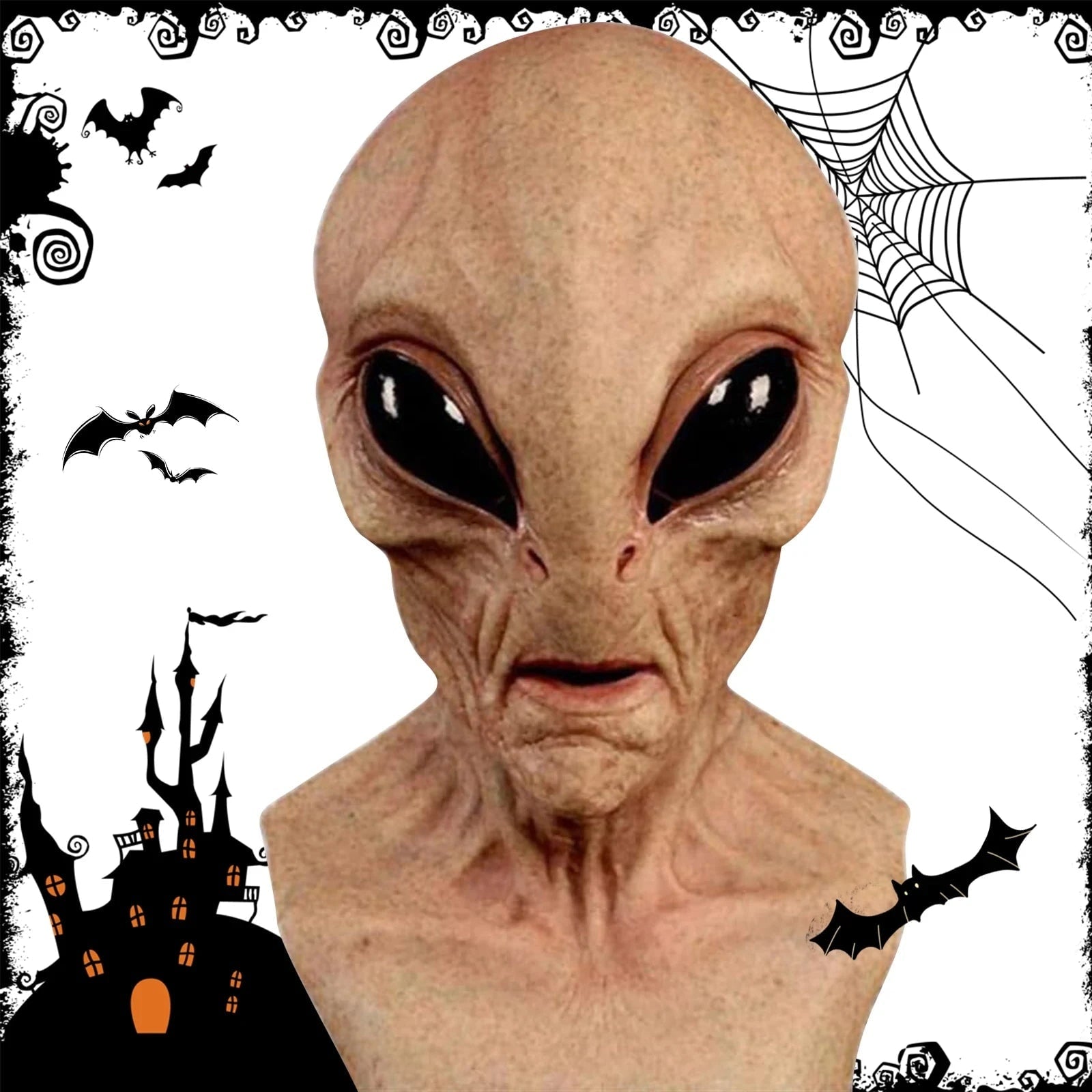 Costume Halloween Maschera Aliena Design Spettrale - Image 2