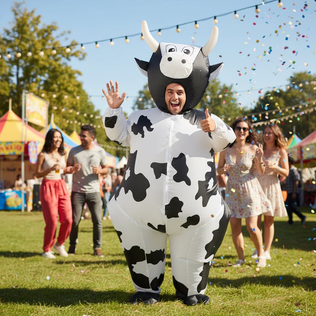 Costume Halloween Mucca Gonfiabile Divertente Unico - Image 1