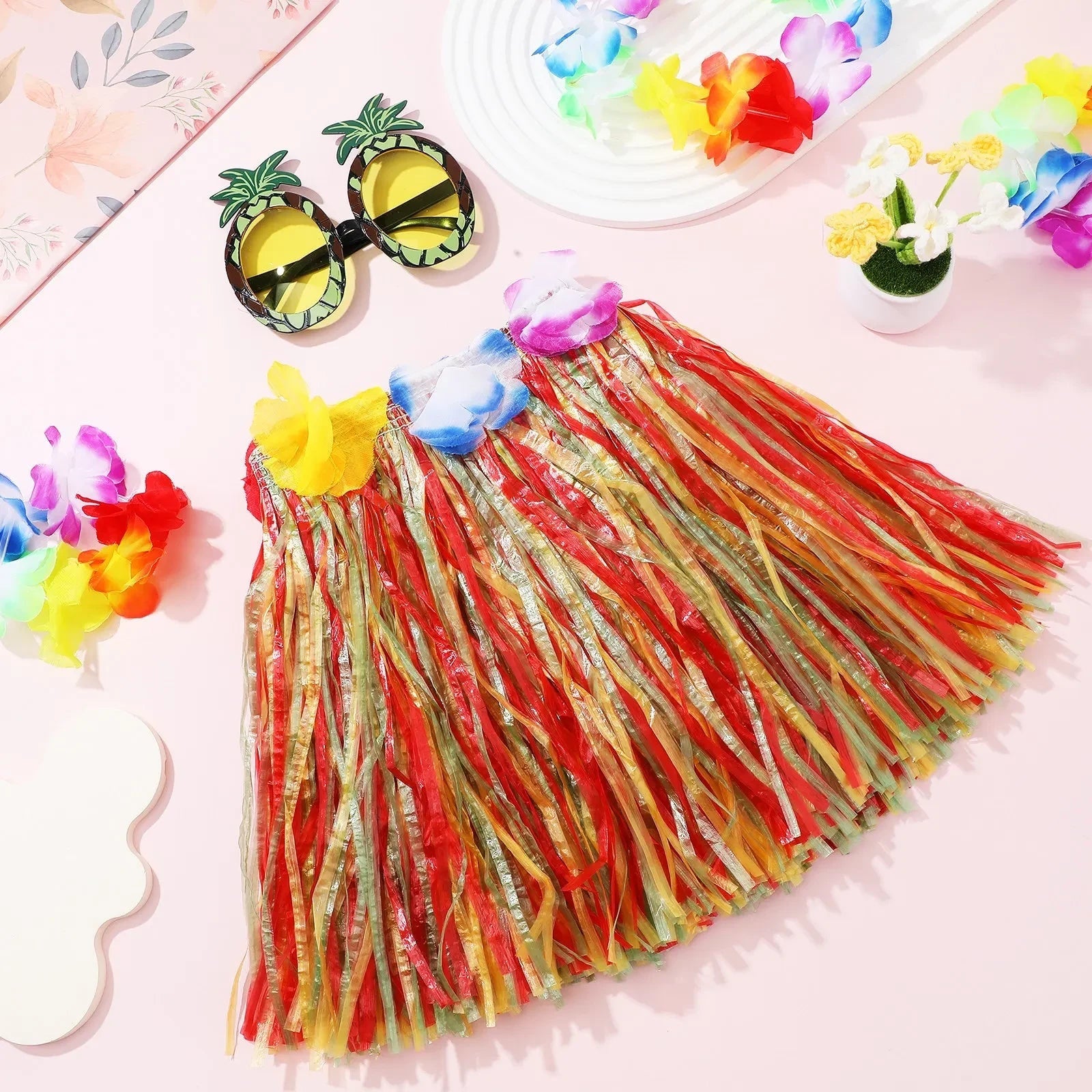 Costume Halloween Set Gonna Hula Tema Tropicale - Image 3