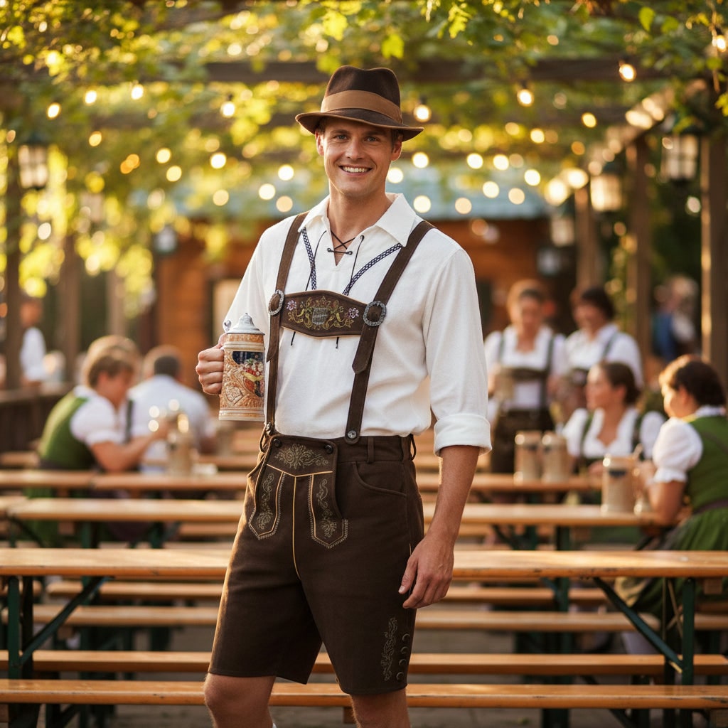 Costume Halloween Tradizionale Bavarese Bretelle - Image 1
