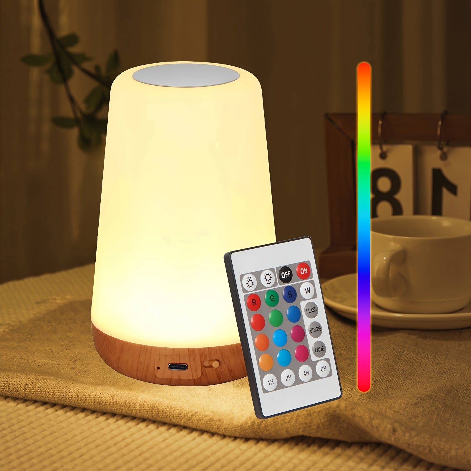 GlowLite - Lampada Notturna Portatile con Controllo Touch e 13 Colori RGB