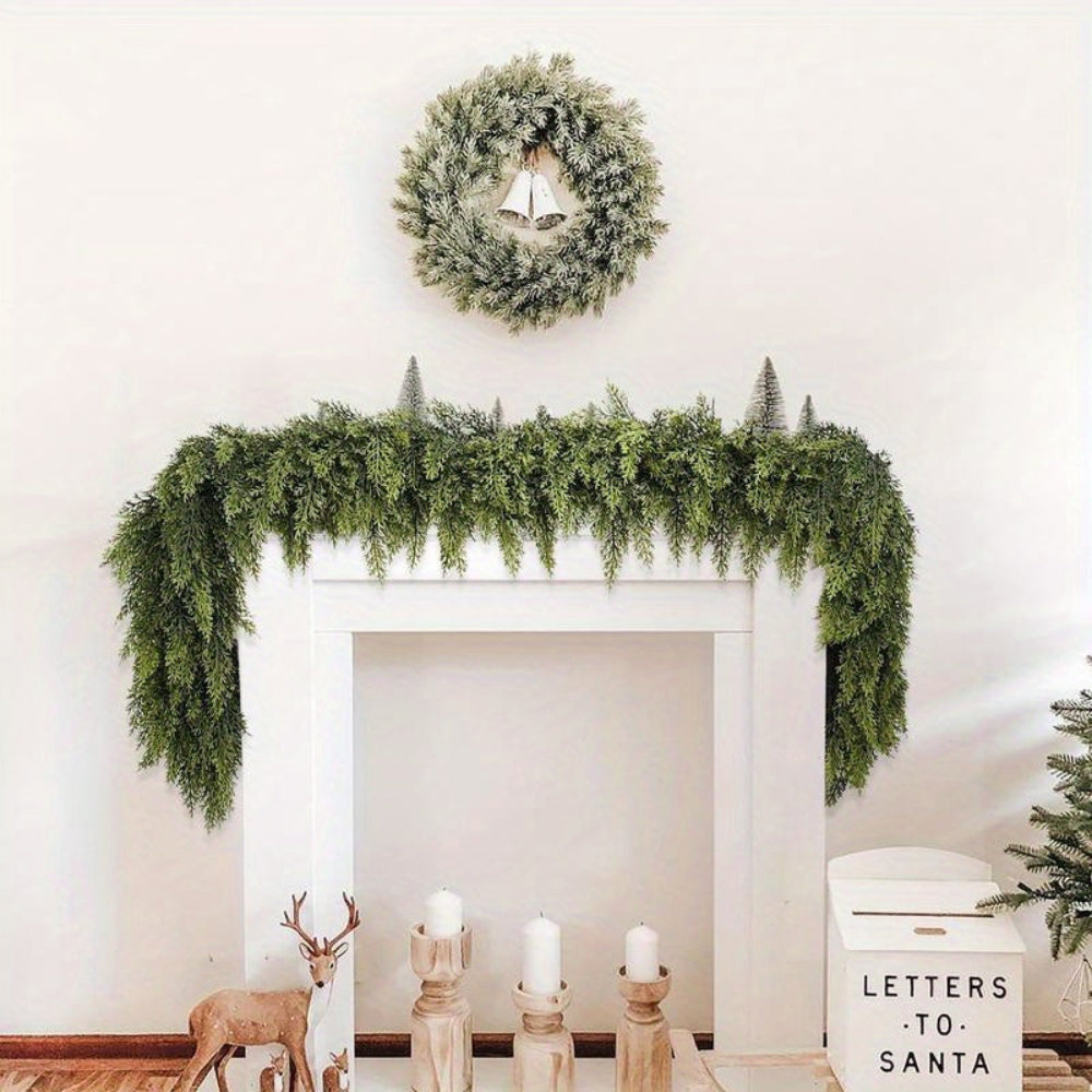 Christmas Garland Green Artificial Classic Unlit Holiday Decoration