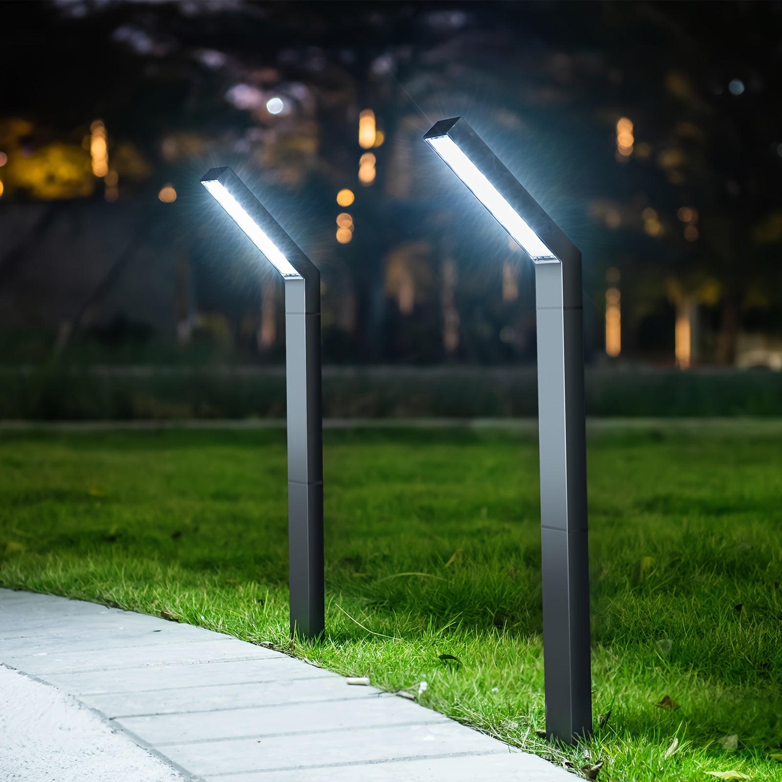 SolarPath - Lampada Solare da Percorso Impermeabile con Luce Regolabile